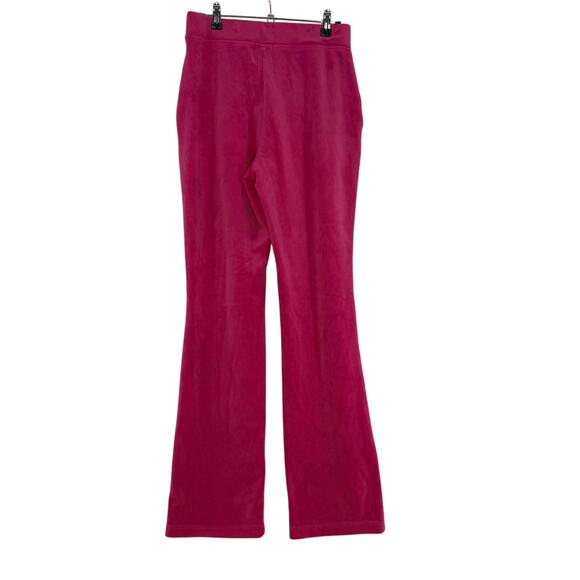 Juicy Couture Velour Track Pants Small Hot Pink Flare Leg Y2K Lounge Sweatpants - Picture 2 of 5